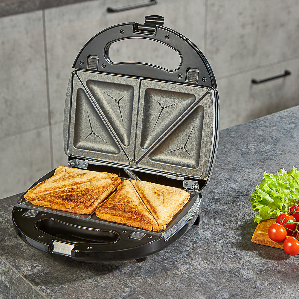 LEBEN Мультипекарь 3-в-1, 800 Вт, 3 съёмных панели (пончик, венские вафли, сэндвич), арт.№ 271-020