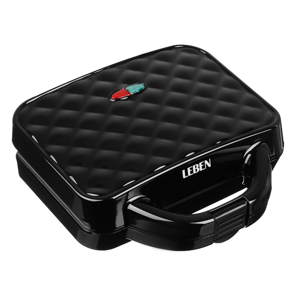 LEBEN Вафельница, 800 Вт, пластик, нерж. сталь, антипригарное покрытие, арт.№ 271-021