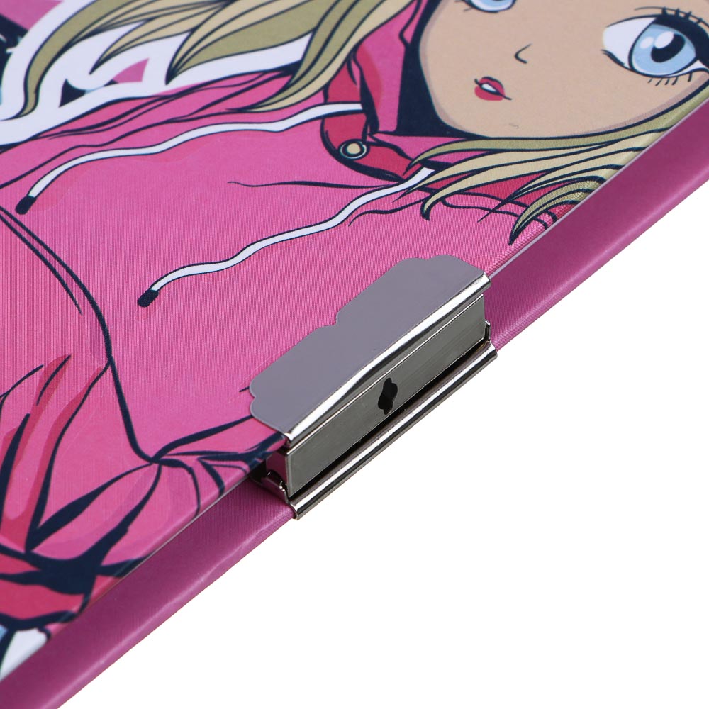 Записная книжка, 13х18 см, с замком, "Аниме/Смайл", с фигурной ручкой, в коробке, арт.№ 524-298