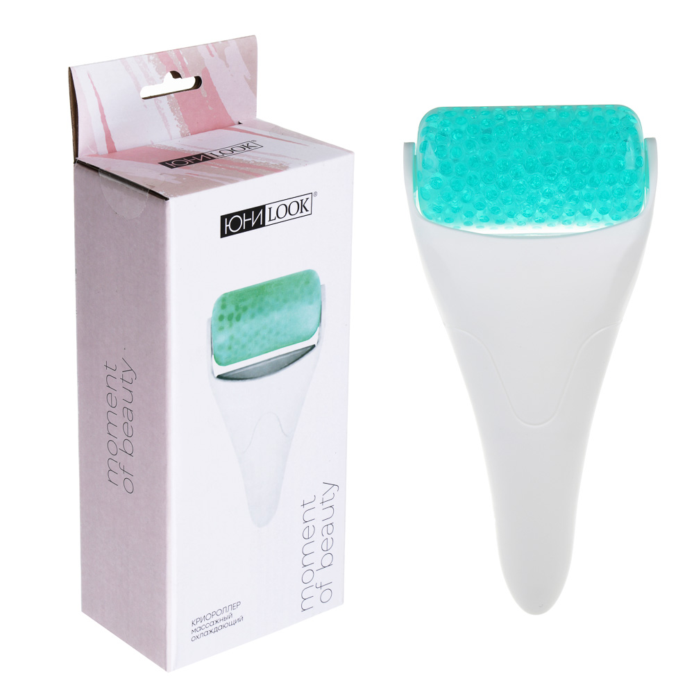 ЮНИLOOK Крио-роллер массажный охлаждающий 18,5х8,3см, РР, PE, белый, ВЗ24-40, арт.№ 357-325