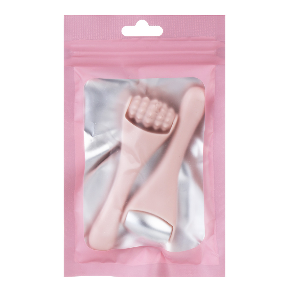 Набор массажеров для лица 2 штуки тм ЮНИLOOK , 7,8x2,6см, сталь, силикон, ABS, розовый, ВЗ24-43, арт.№ 357-327