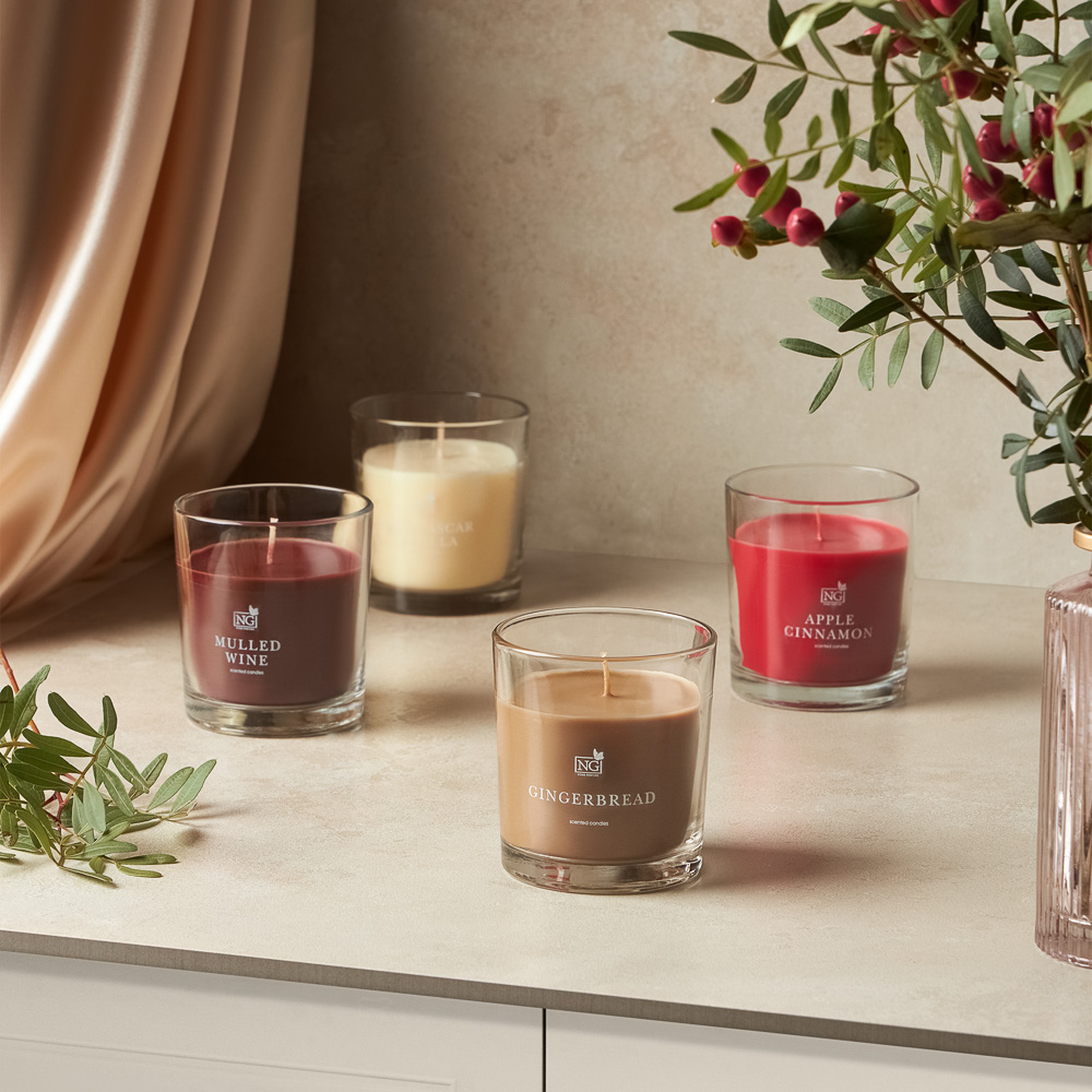 NEW GALAXY Свеча ароматизированная 120гр. Глинтвейн, имбирный пряник, ваниль, яблоко с корицей, арт.№ 778-201