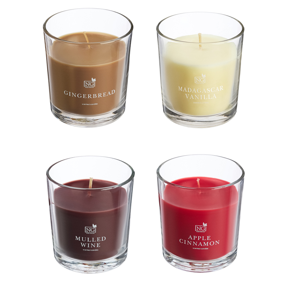 NEW GALAXY Свеча ароматизированная 120гр. Глинтвейн, имбирный пряник, ваниль, яблоко с корицей, арт.№ 778-201