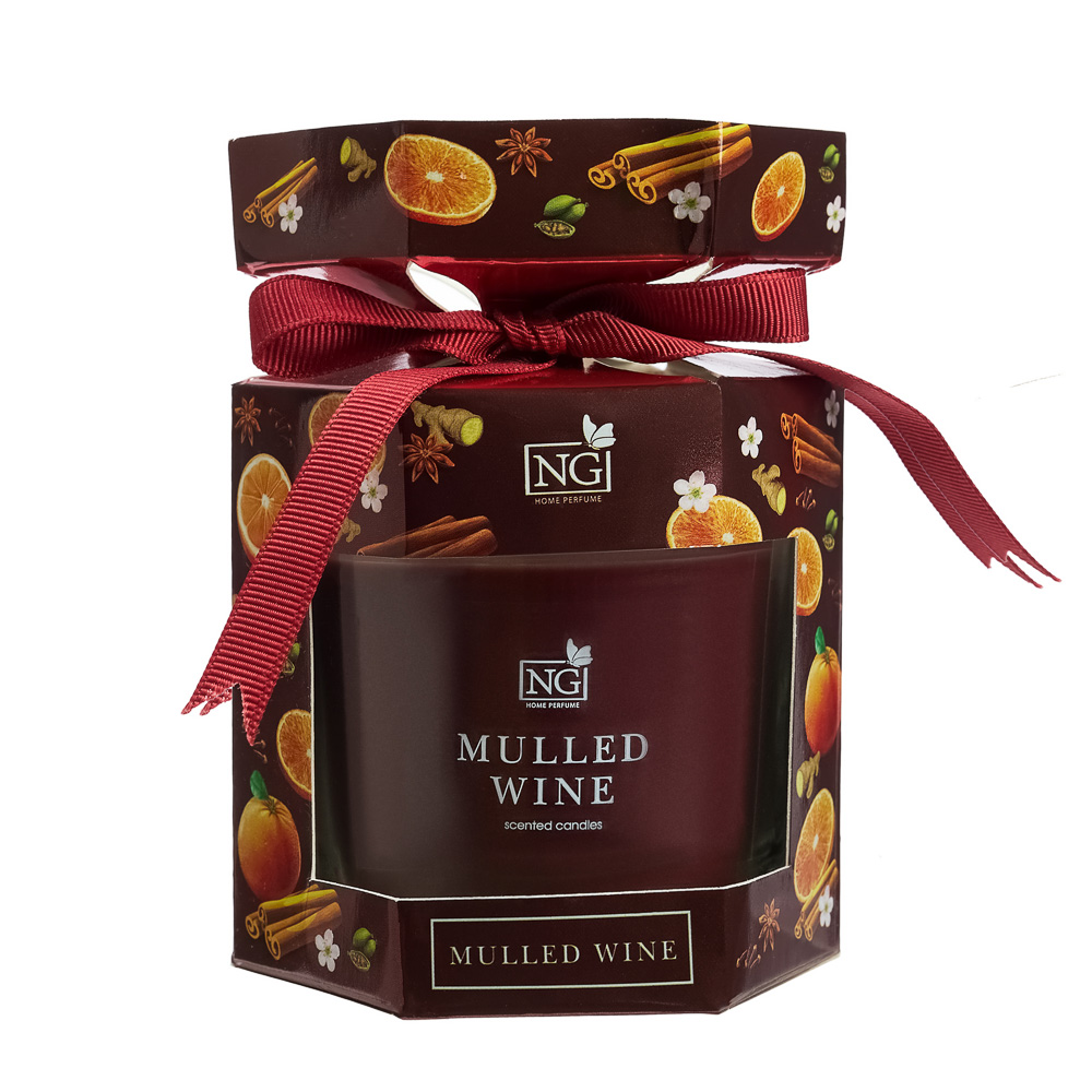 NEW GALAXY Свеча ароматизированная 120гр. Глинтвейн, имбирный пряник, ваниль, яблоко с корицей, арт.№ 778-201