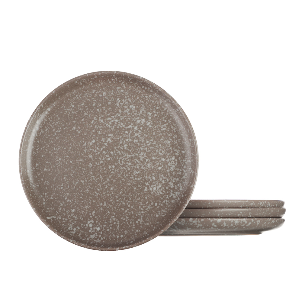 MILLIMI Набор столовой посуды 16 предметов (тарелка 26 см - 4 шт., тарелка 20 см - 4 шт., салатник 14 см - 4 шт., кружка 340 мл - 4 шт.) керамика, серый, арт.№ 824-174