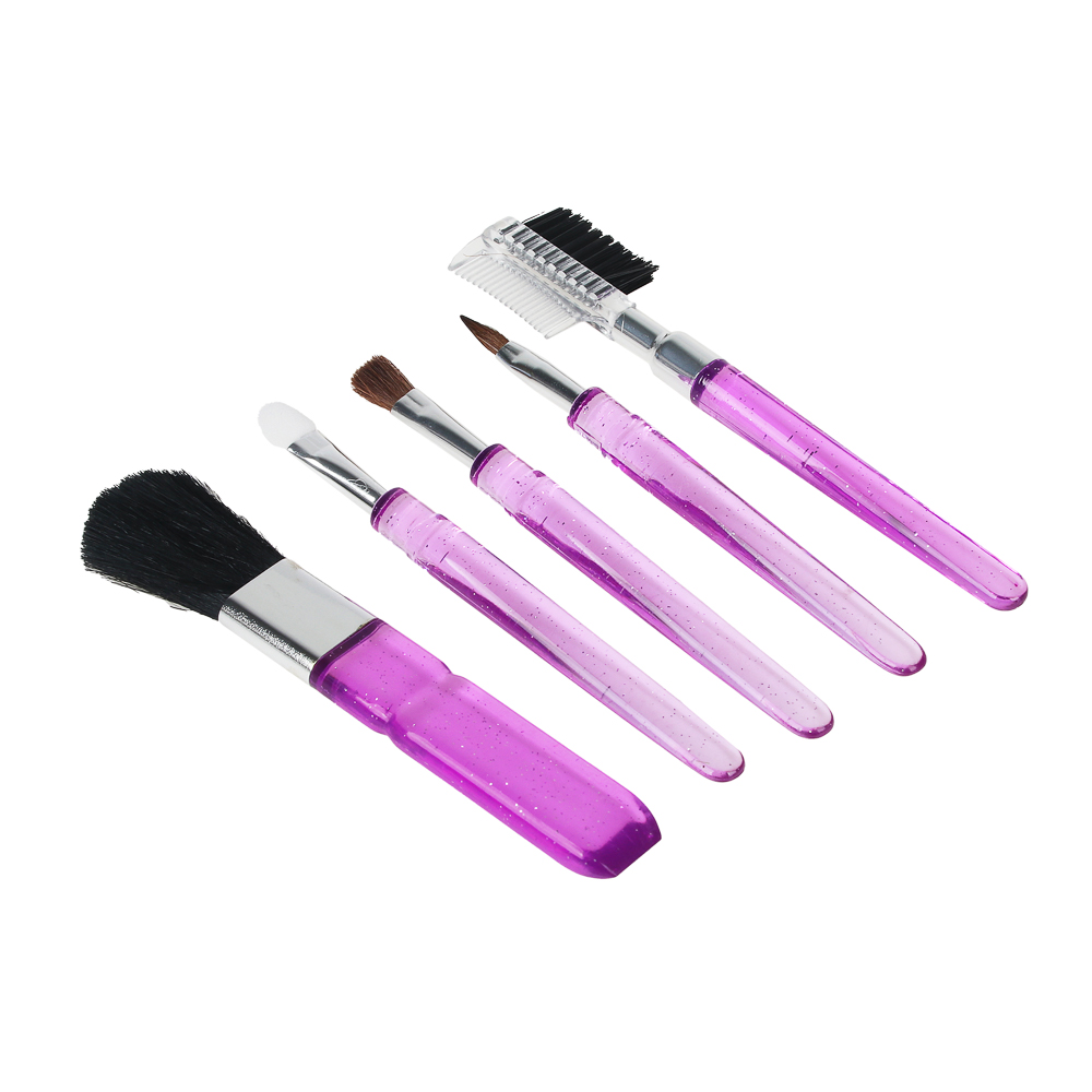 ЮНИLOOK Набор кистей для макияжа 5шт, пластик, синтетич.нейлон, 11см, арт.№ 305-361