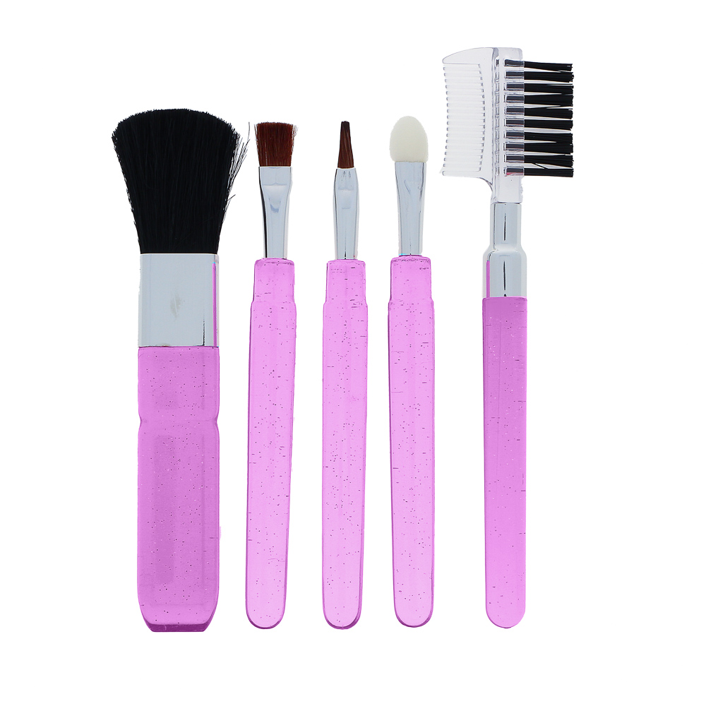 ЮНИLOOK Набор кистей для макияжа 5шт, пластик, синтетич.нейлон, 11см, арт.№ 305-361