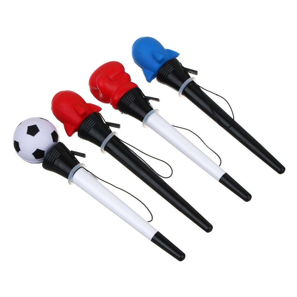 Ручка-антистресс шариковая синяя "Стреляющая фигурка", 18,4 см, шнурок, 4 дизайна, полиэстер, ПП, арт.№ 591-019