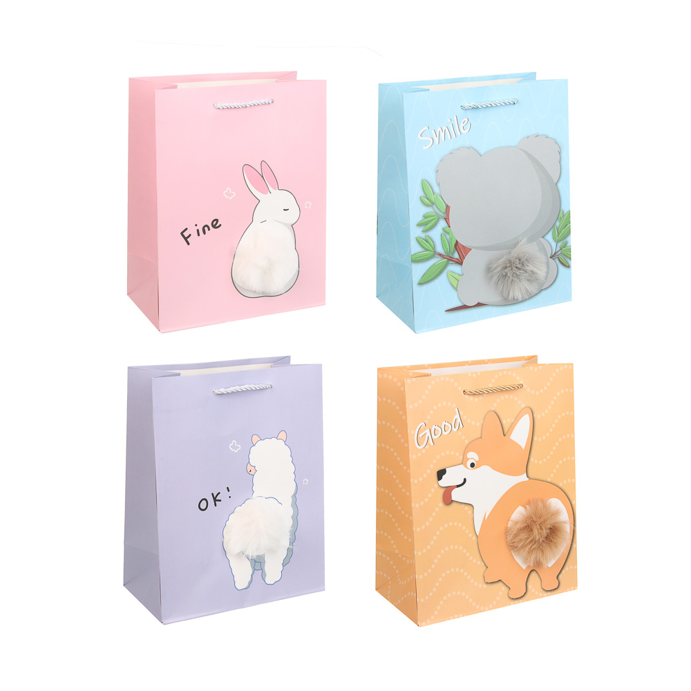 Пакет подарочный тм Fntastic M 23x17,7x10см, бумага, 4 дизайна, арт.№ 507-440