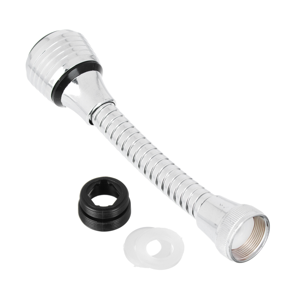 Аэратор для смесителя, на шланге, поворотный, нерж сталь, ПВХ, пластик, хром, арт.№ 565-089