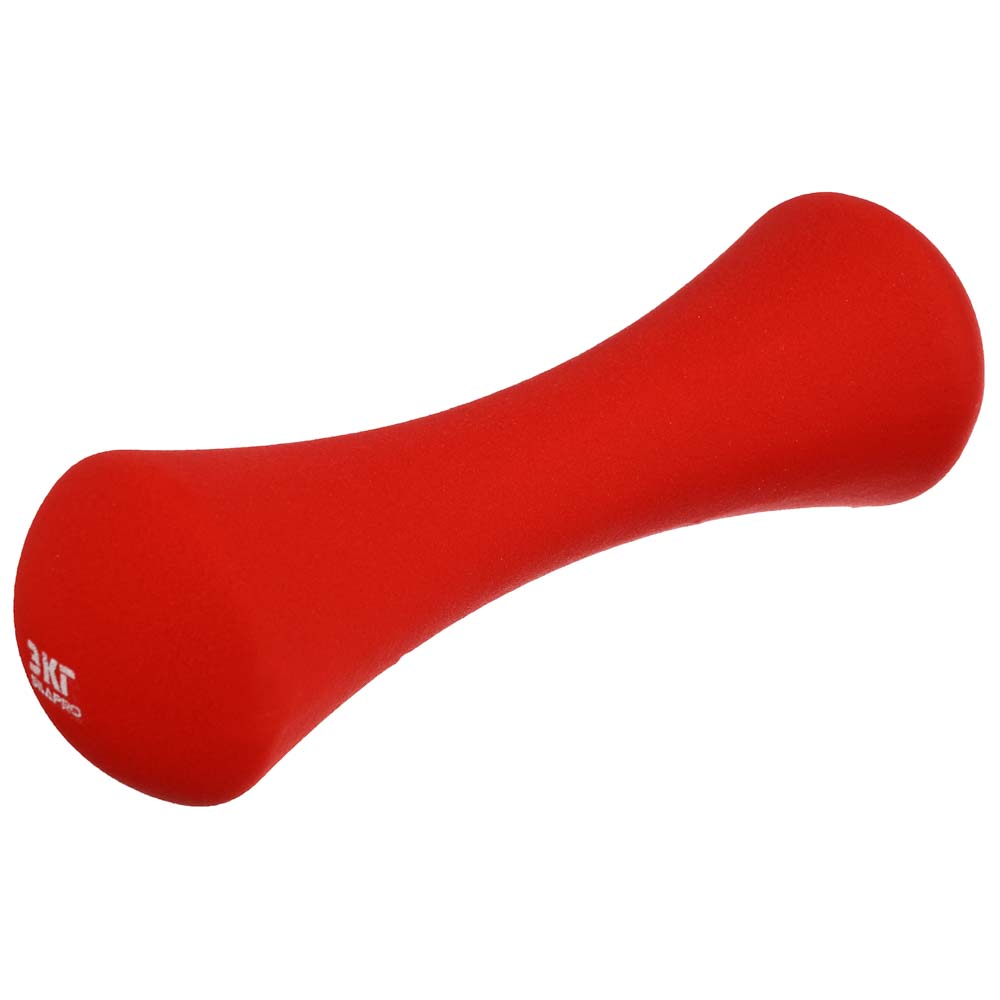 SILAPRO Гантель в форме кости 3кг (+-100гр) , металл, неопреновое покрытие, арт.№ 191-050