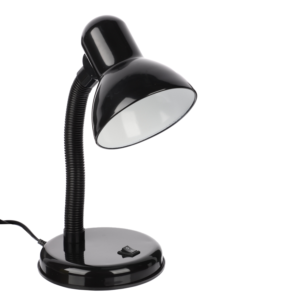 Лампа настольная BY, Е27, 28см, 40Вт, 220В, с выключателем, шнур 75 см, черный, арт.№ 476-446