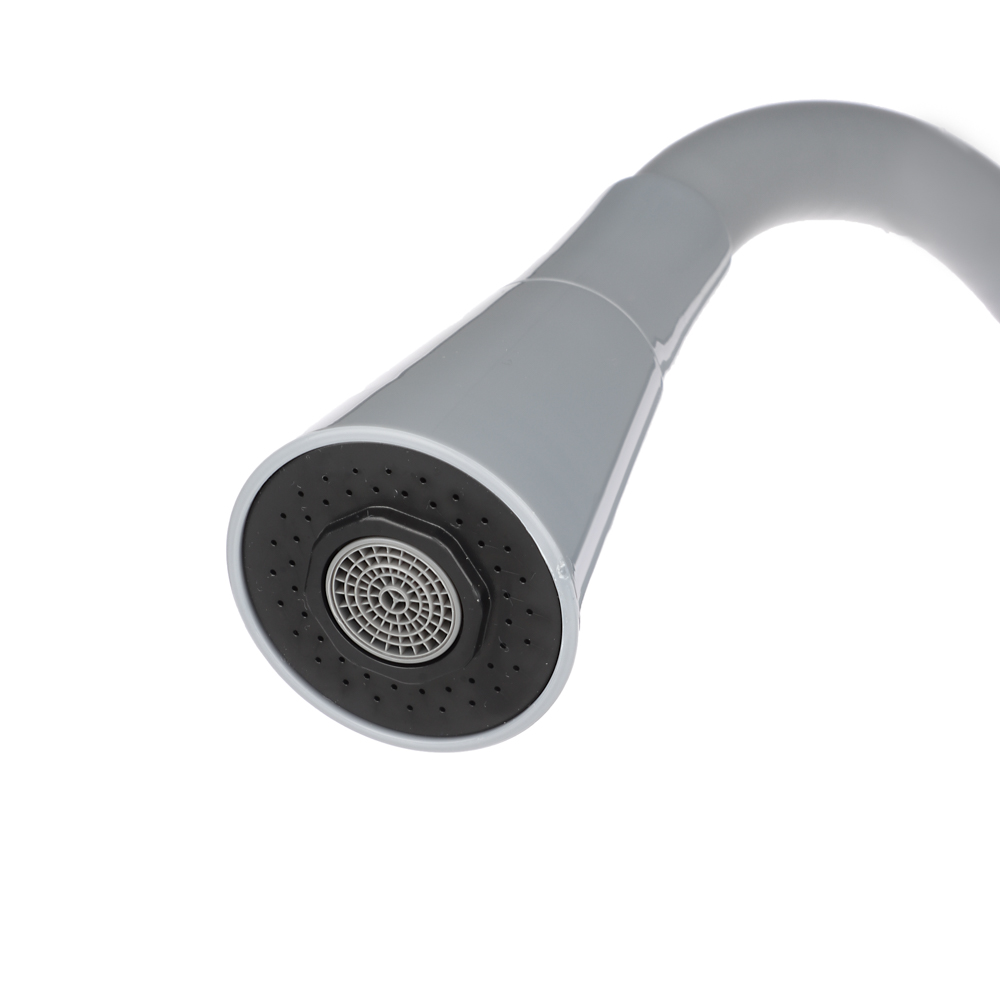 RAIN Смеситель для кухни Веста, гибкий излив, картридж 40мм, латунь, серый/хром, арт.№ 561-008