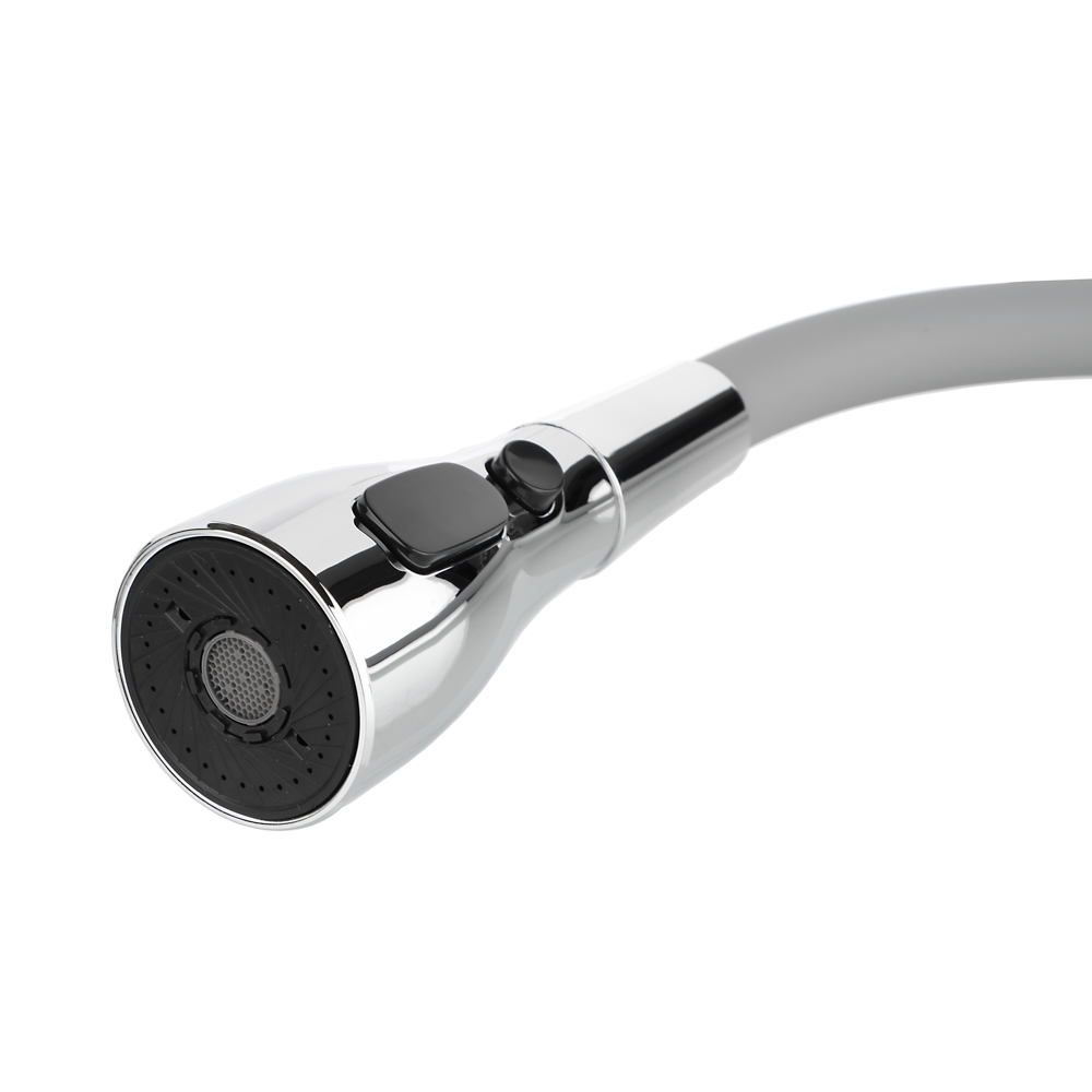 RAIN Смеситель для кухни Веста, силиконовый излив, 3 режима, картридж 40мм, латунь, серый/хром, арт.№ 561-010