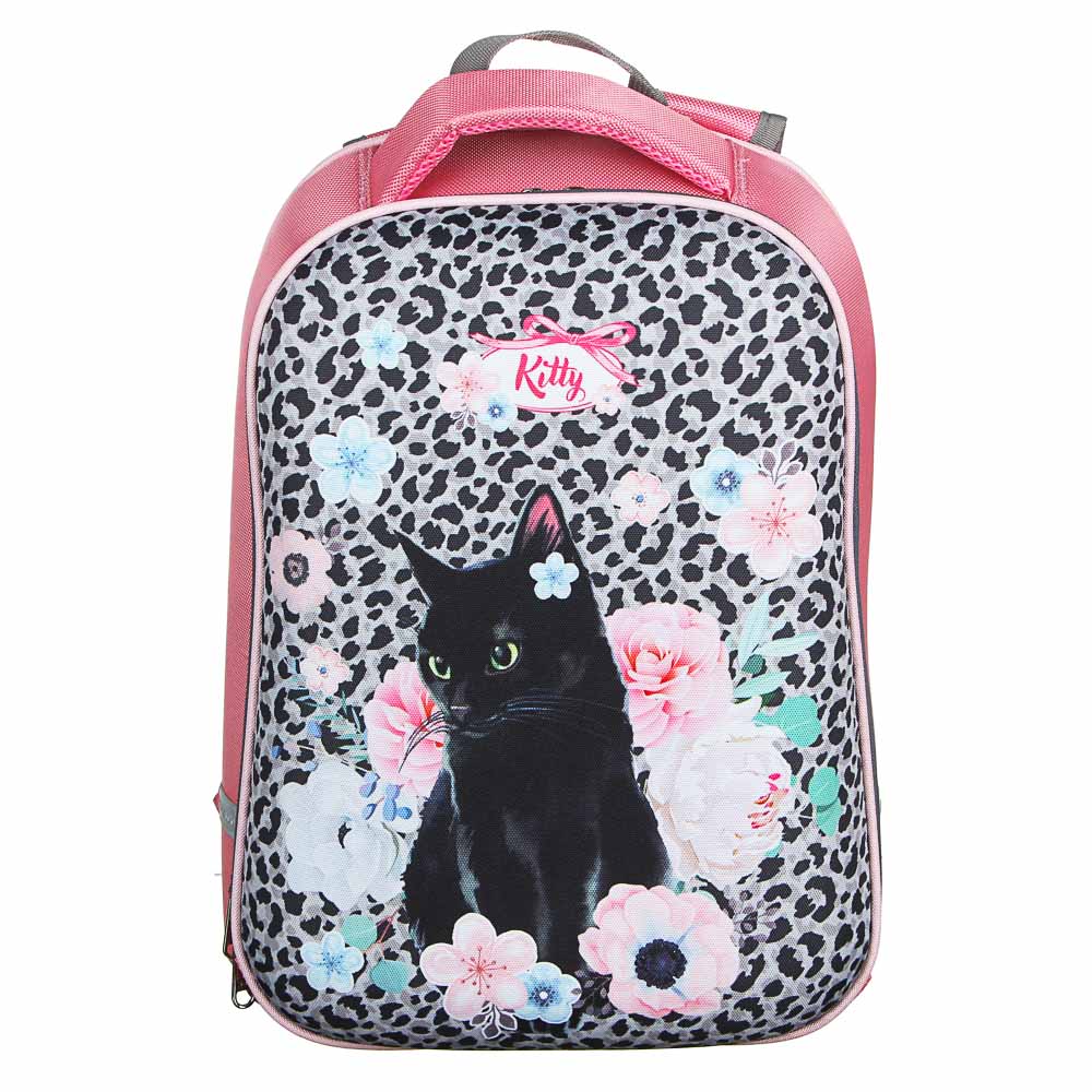 Рюкзак детский жесткий, 38x30x20см, 2 отделения, 2 кармана, эргономичная спинка, полиэстер, 4 диз., арт.№ 254-389