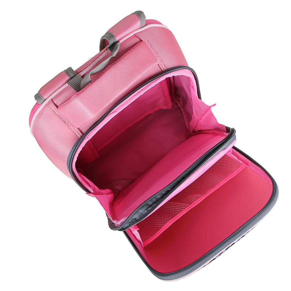 Рюкзак детский жесткий, 38x30x20см, 2 отделения, 2 кармана, эргономичная спинка, полиэстер, 4 диз., арт.№ 254-389