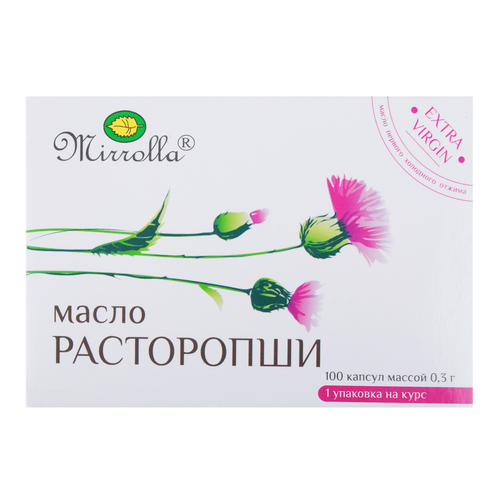 БАД "Масло Расторопши" Мирролла,100капс по 300мг, арт.№ 015-149
