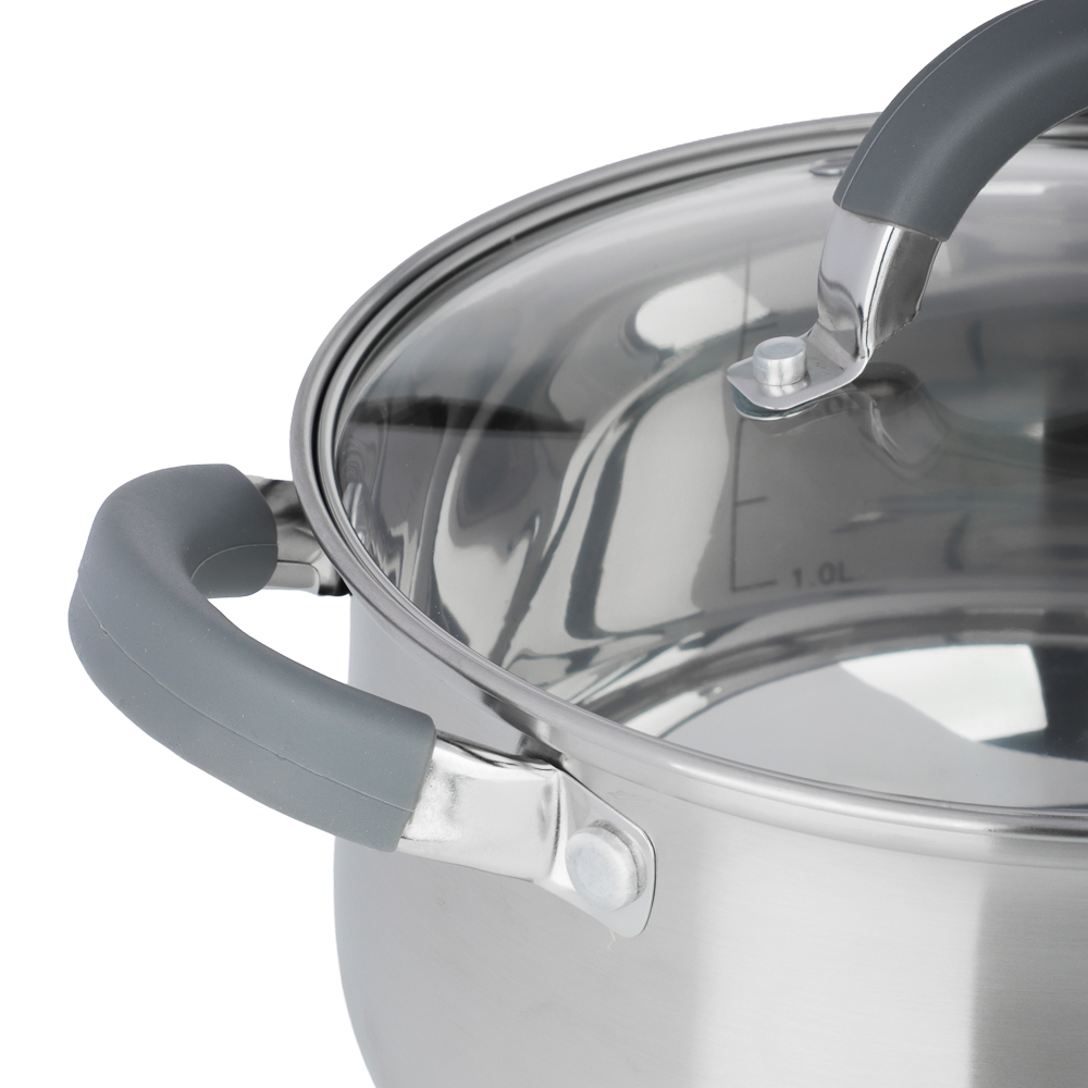 Набор кастрюль тм VETTA Вена 6 пр. (1,9л+3,6л+6,0л) со стекл. крышкой, арт.№ 822-298