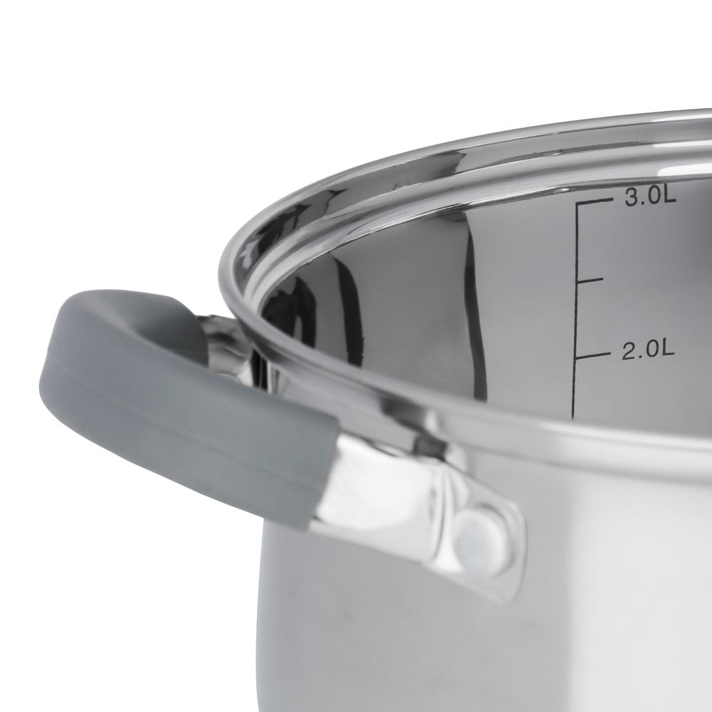 Набор кастрюль тм VETTA Вена 6 пр. (1,9л+3,6л+6,0л) со стекл. крышкой, арт.№ 822-298