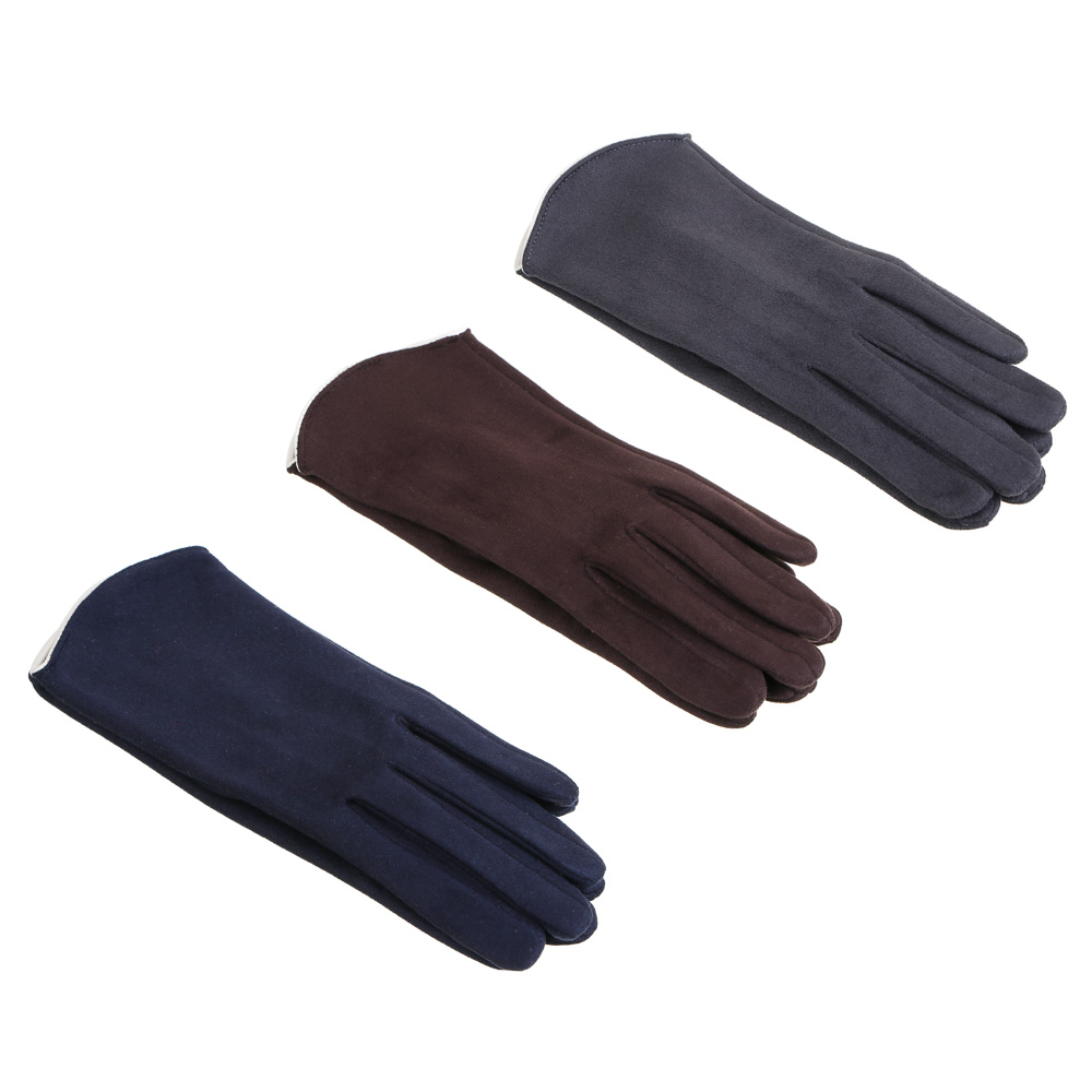 GALANTE Перчатки женские под замшу, р-р 18-20, 3 цвета, СЗПВ24-15, арт.№ 363-367