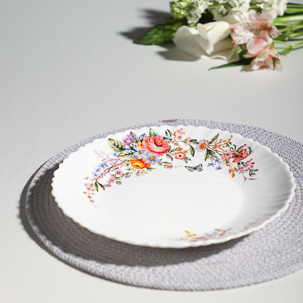 MILLIMI Дарина Тарелка десертная опаловое стекло 21,5см, 18136, арт.№ 818-313