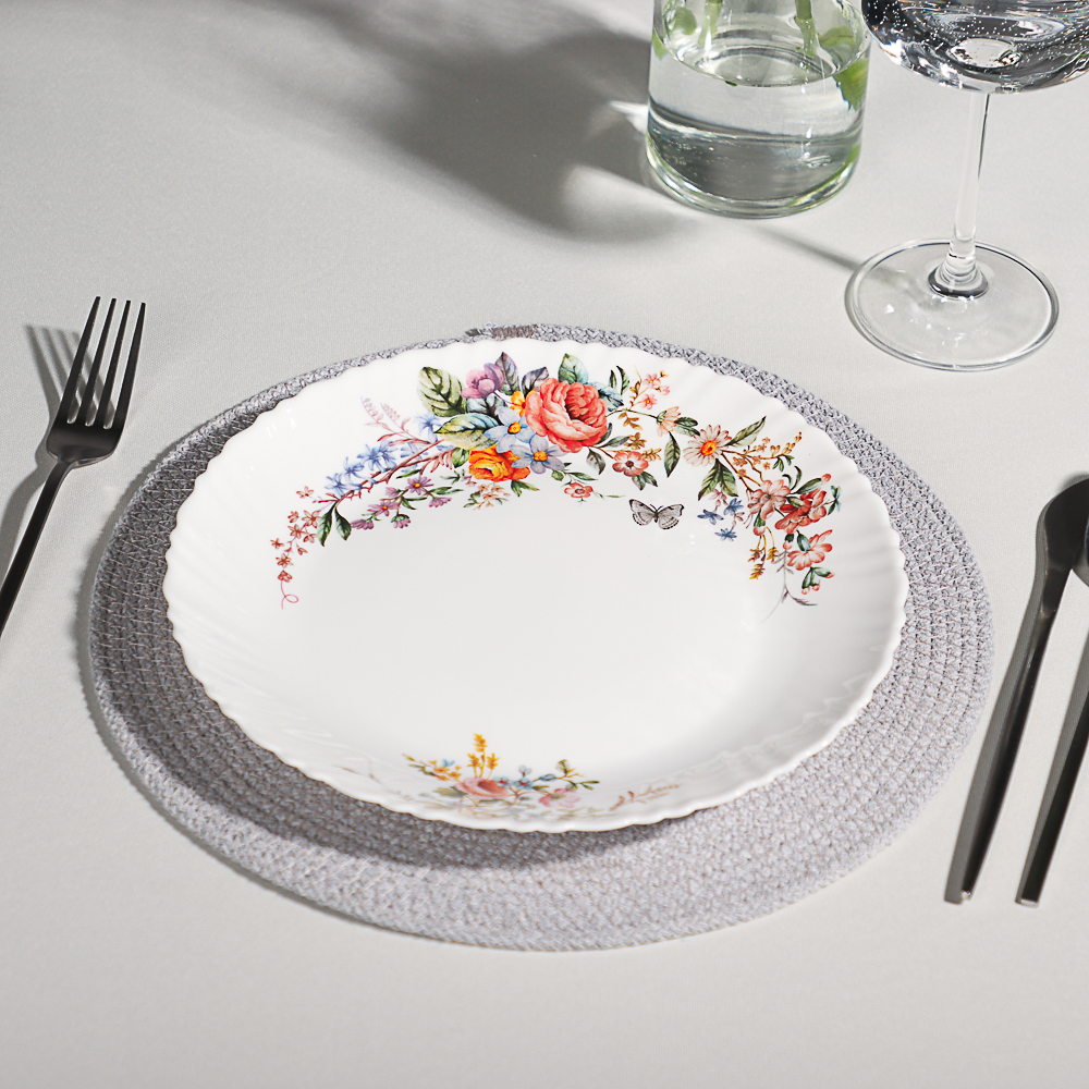 MILLIMI Дарина Тарелка подстановочная опаловое стекло 24см, 18136, арт.№ 818-321