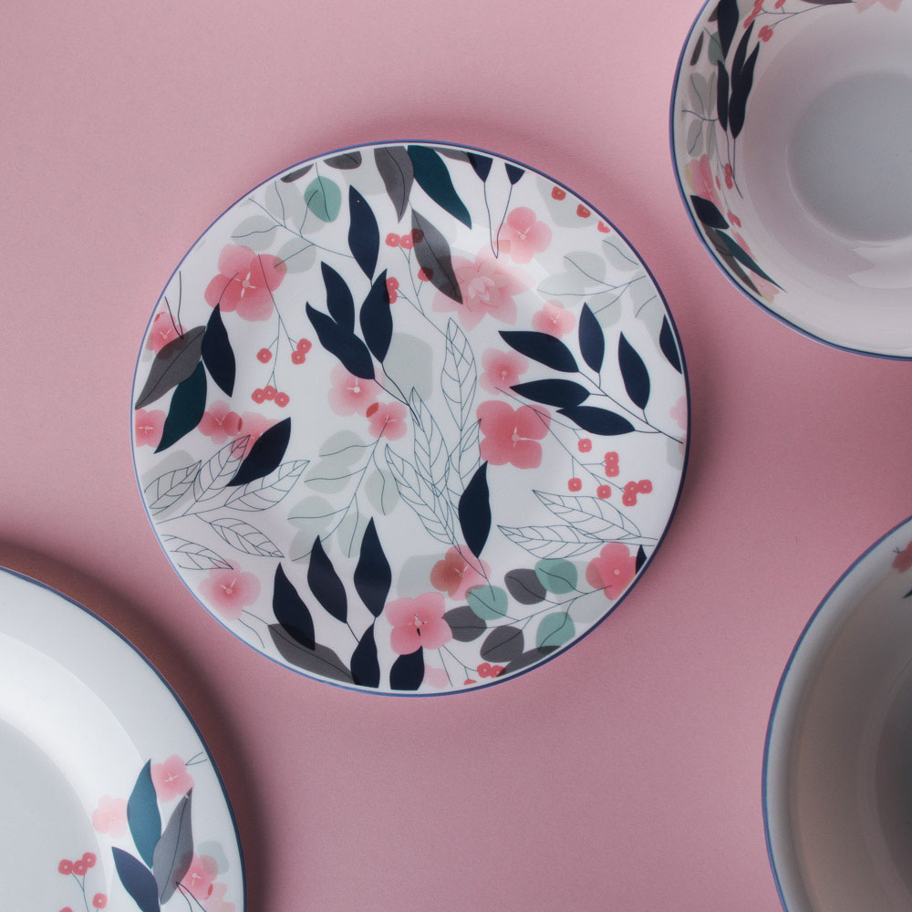 MILLIMI Лия Тарелка десертная опаловое стекло 20см, K2053, арт.№ 818-453