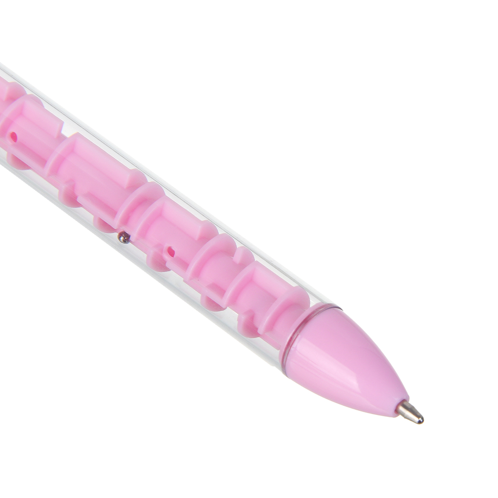 Ручка шариковая автоматическая синяя "Лабиринт" с фигурками, 6 дизайнов, арт.№ 591-256