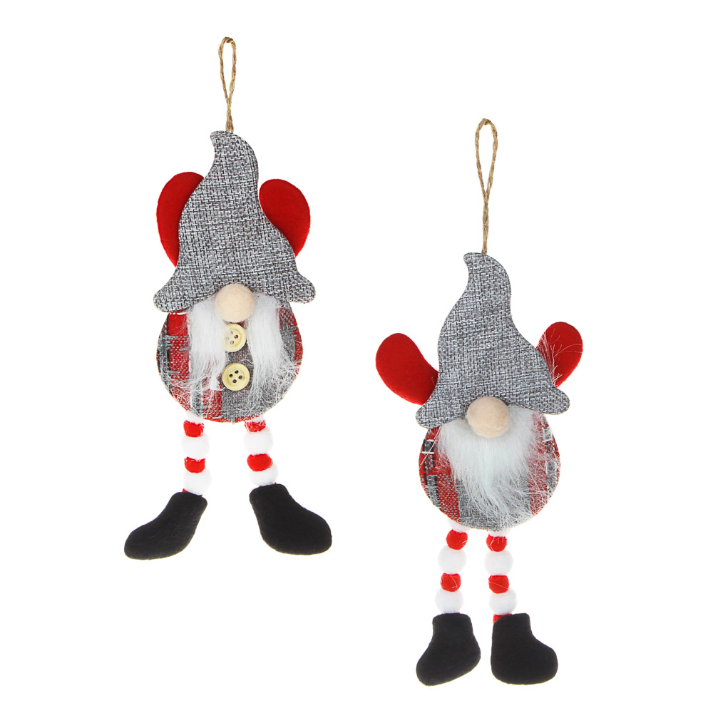 СНОУ БУМ Сувенир мягкий, полиэстер, в виде гнома, 24x10см, 2 дизайна, арт.№ 394-285