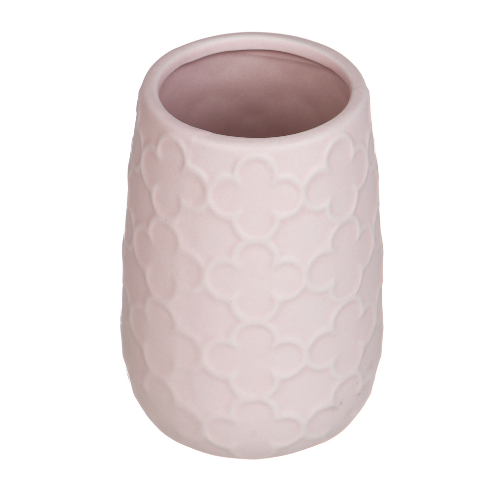 VETTA Стакан для ванной комнаты, керамика, 8x8x11,5 см, Оливия, персиковый, арт.№ 478-187