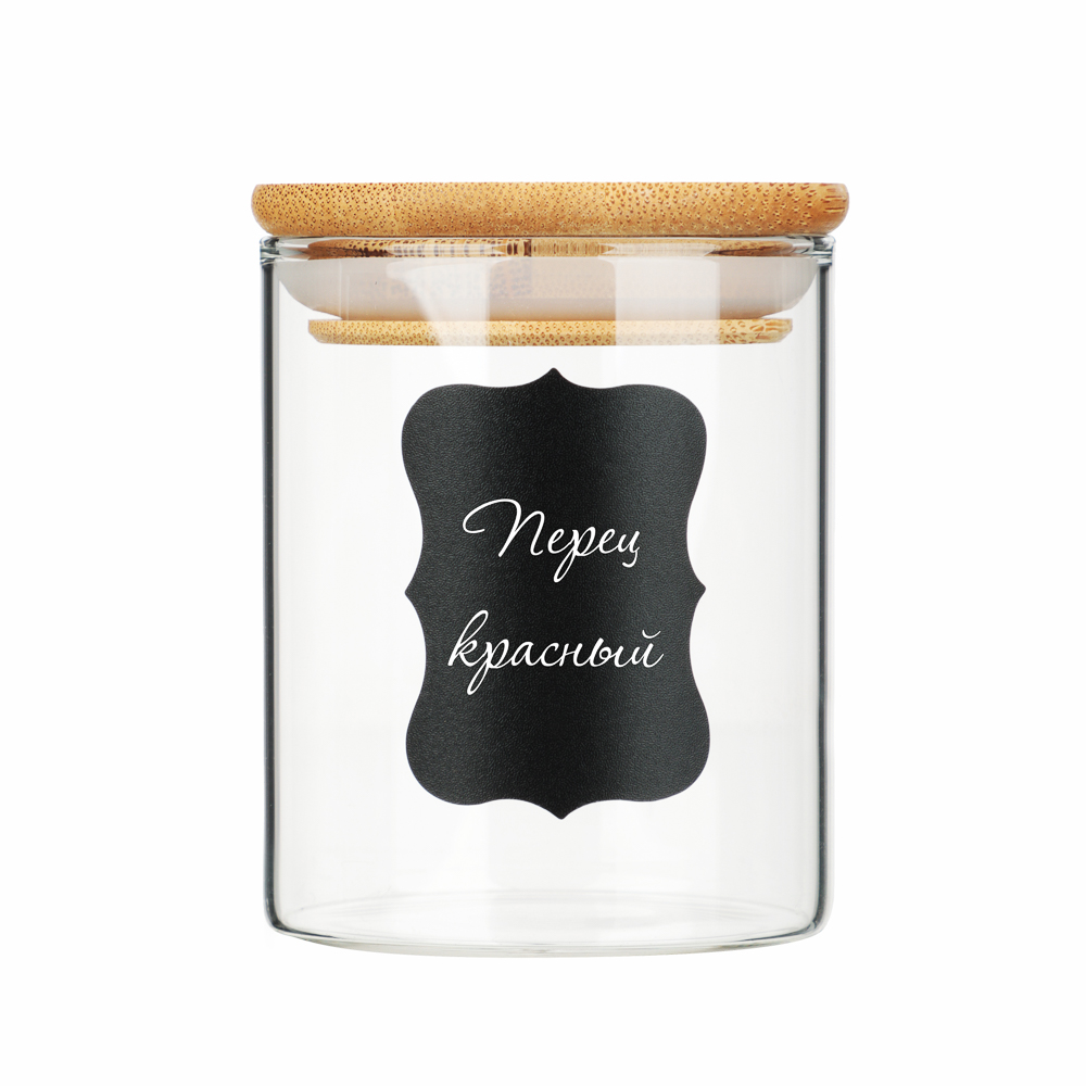 VETTA ЭКО Набор банок для специй, 4шт., 190мл,стекло, бамбук, арт.№ 828-330