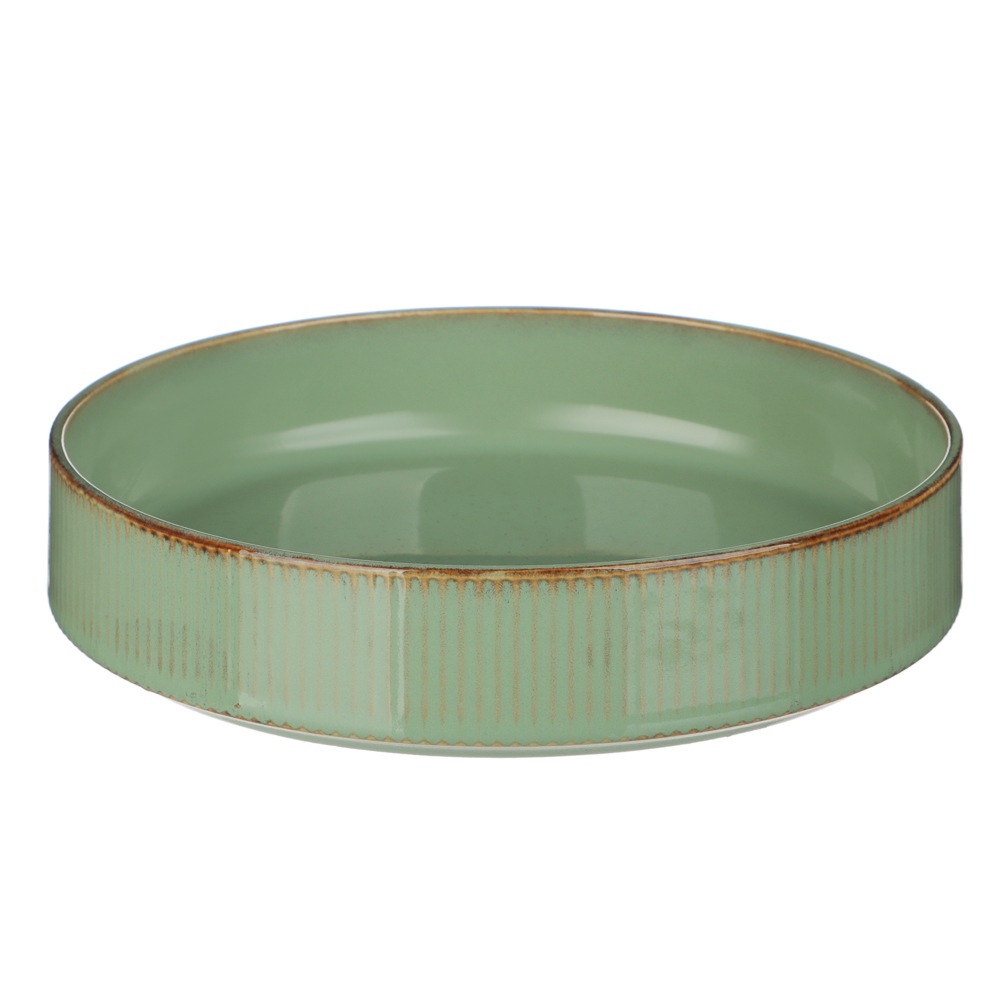 MILLIMI Кантри тарелка для супа 19,4см, 620мл, керамика, зеленый, арт.№ 824-226