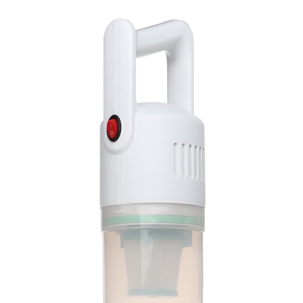 LEBEN Пылесос беспроводной, 100Вт, 7.4В/2300 мАч, 2 насадки, Hepa фильтр, 0,85л, пластик, белый, арт.№ 784-017