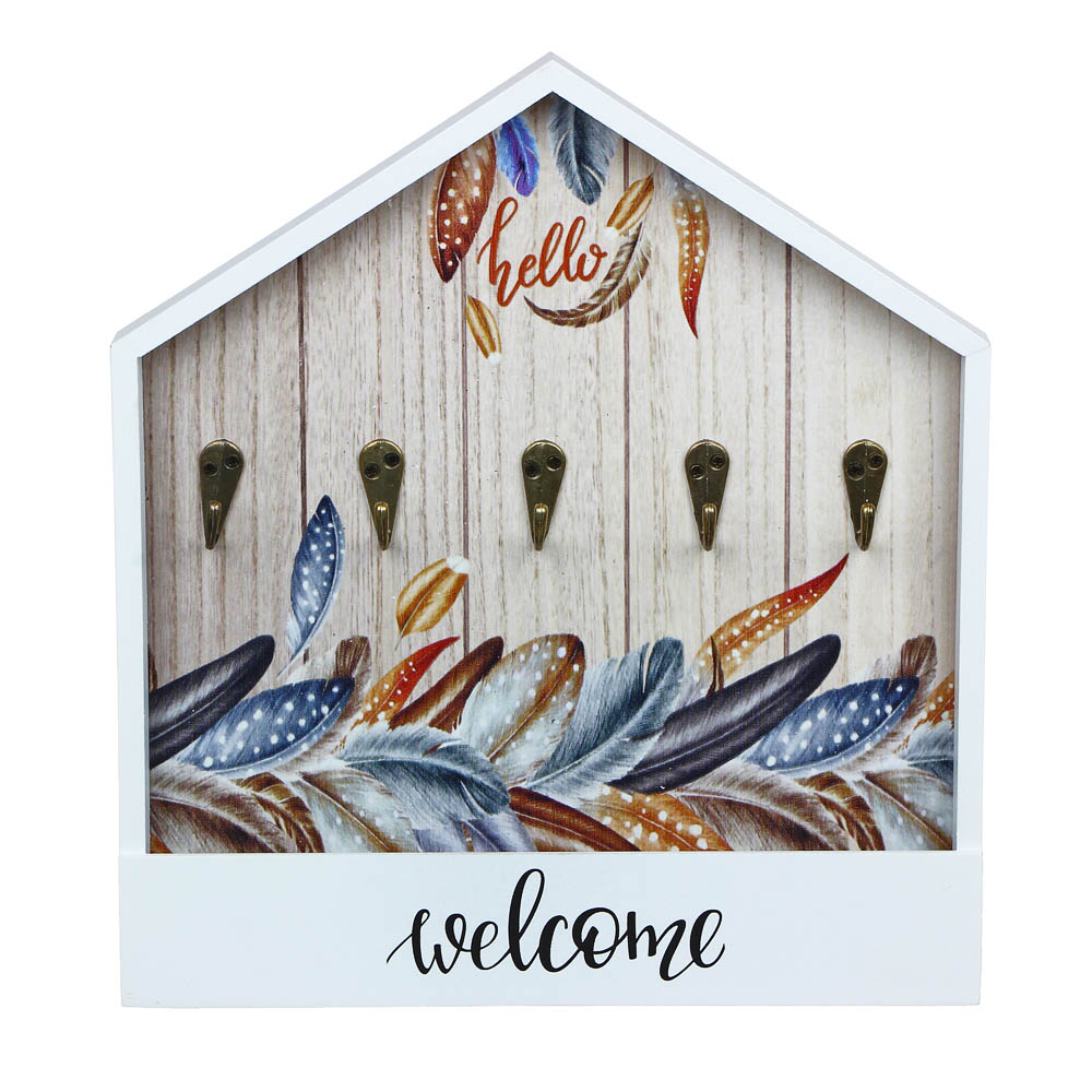 Ключница открытого типа, на 5 крючков, МДФ, 29,5х27х2,5см, 4 дизайна, арт.№ 510-101