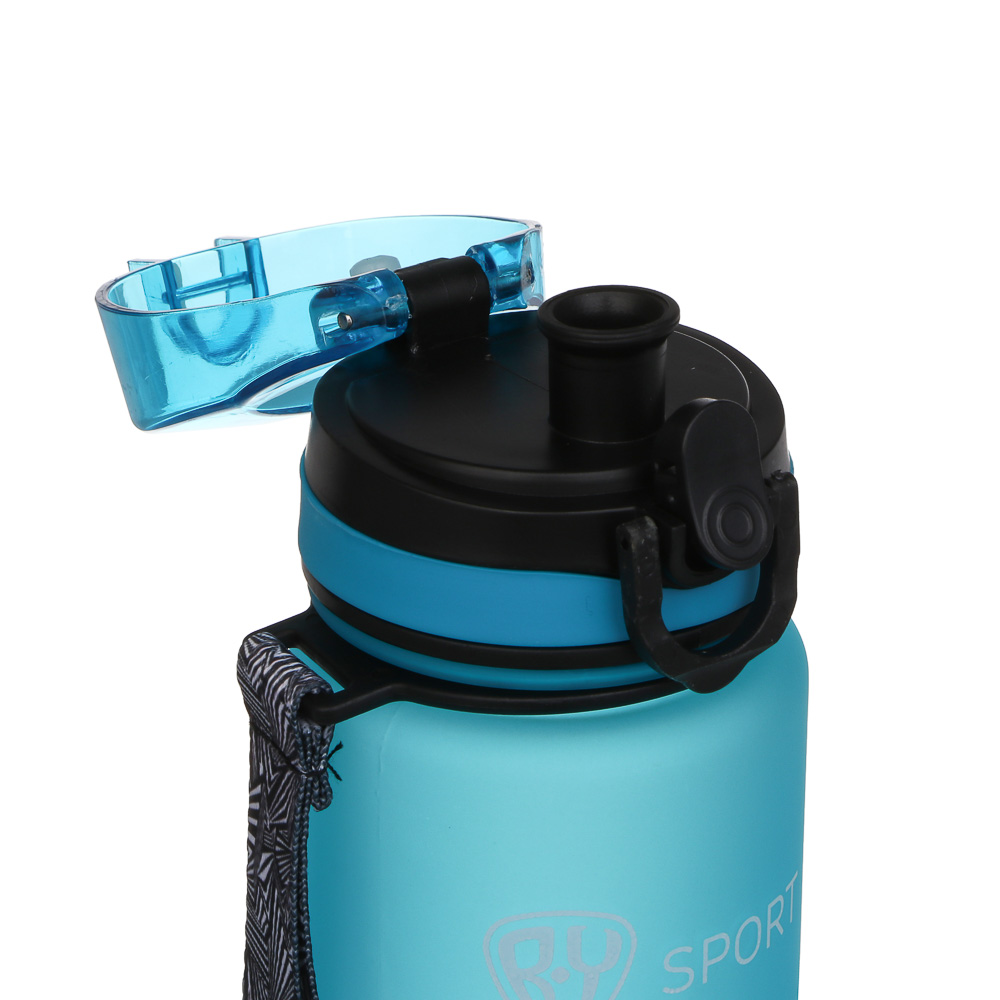 Бутылка спортивная для воды с поильником тм BY SPORT, 600мл, 23x6см, PC, силикон, 4 цвета, арт.№ 088-128