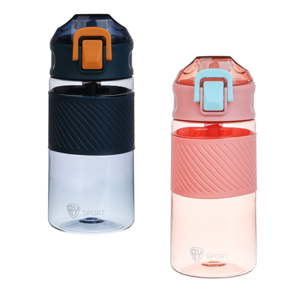 Бутылка спортивная для воды с силиконовым поильником тм BY SPORT, 500мл, 18,5x8,5см, PC, 2 цвета, арт.№ 088-129