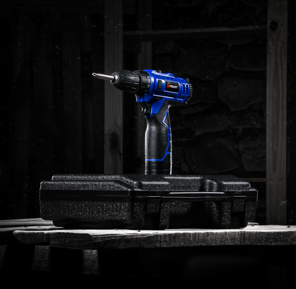 РОКОТ Набор инструментов "Домашний мастер"  Шуруповерт 12В, набор в кейсе 77 предметов для ремонта, арт.№ 693-012