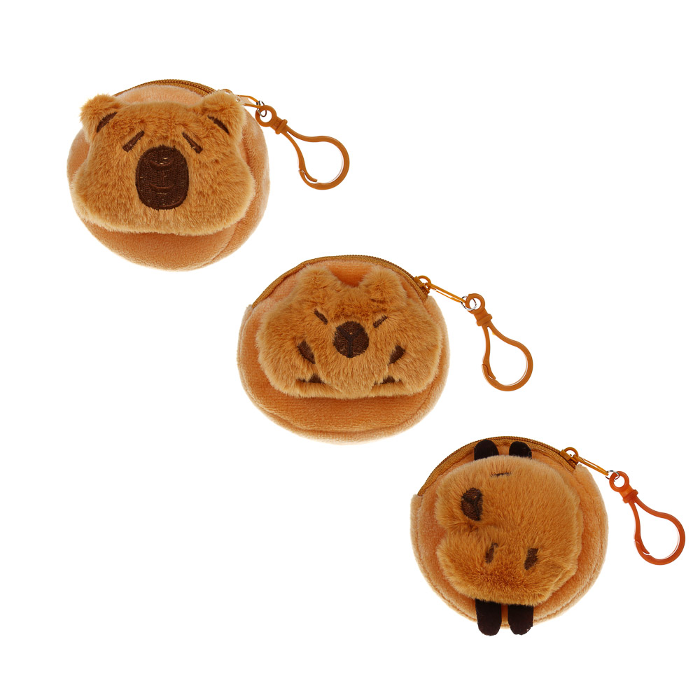 ИГРОЛЕНД Монетница детская мягкая "Капибарик", 8х8х5 см, полиэстер, 3 вида, арт.№ 025-041