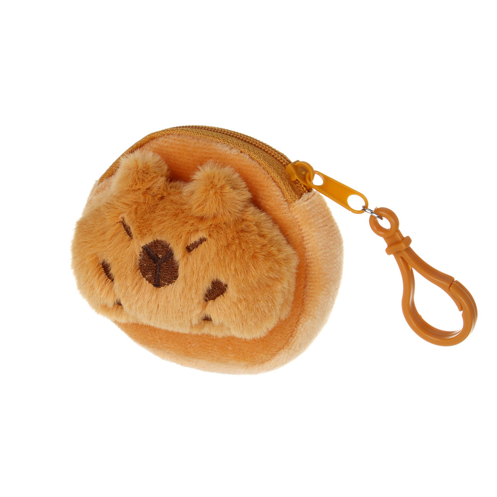 ИГРОЛЕНД Монетница детская мягкая "Капибарик", 8х8х5 см, полиэстер, 3 вида, арт.№ 025-041