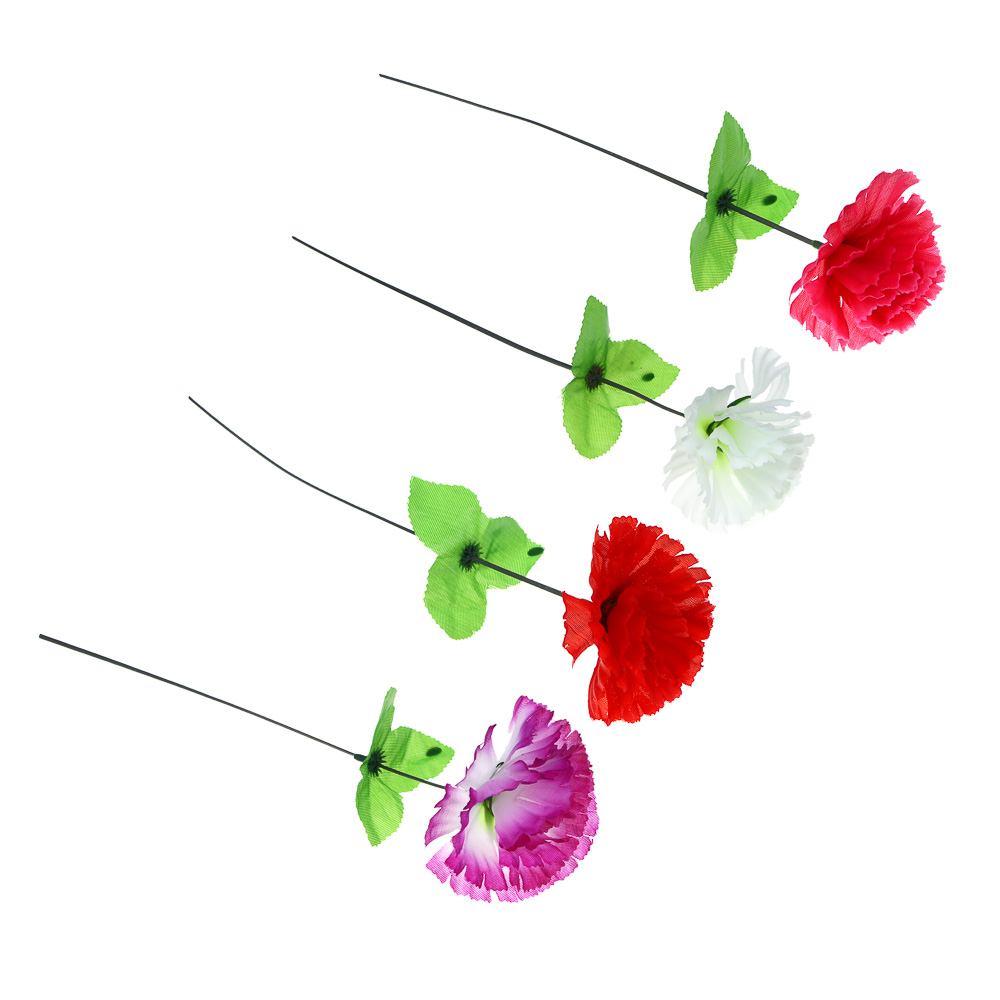 LADECOR Цветок искусственный гвоздика, 35 см, ткань, пластик, железная проволока, 4 цвета, арт.№ 535-152