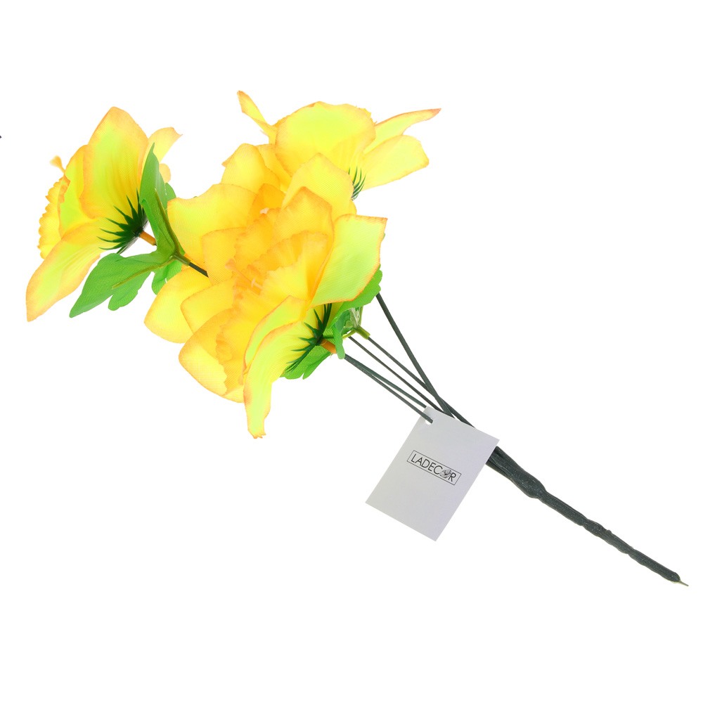 LADECOR Букет искусственных цветов, 30-35 см, ткань, пластик, железная проволока, арт.2, 6 цветов, арт.№ 535-156