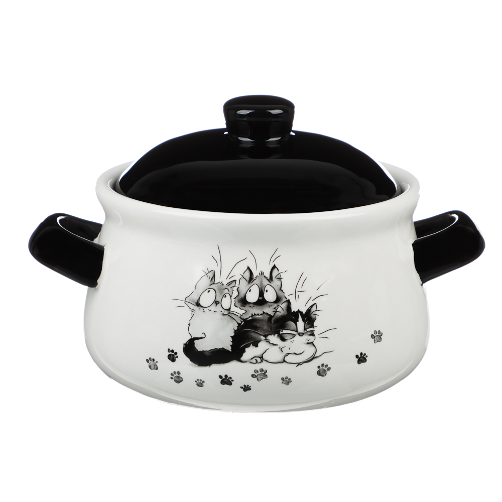 MILLIMI Озорные коты Горшочек для запекания, 500 мл, 17x13x10см, керамика, арт.№ 824-499