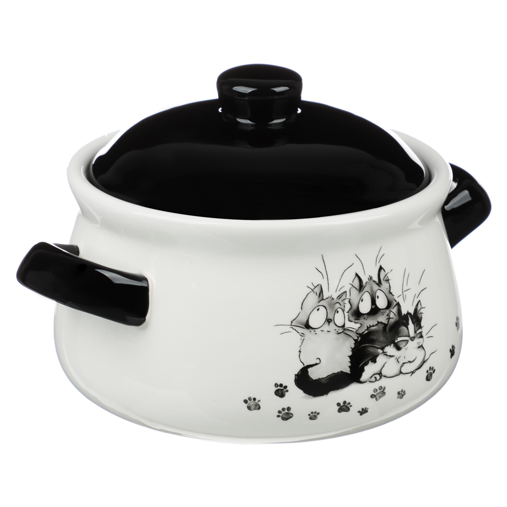 MILLIMI Озорные коты Горшочек для запекания, 500 мл, 17x13x10см, керамика, арт.№ 824-499