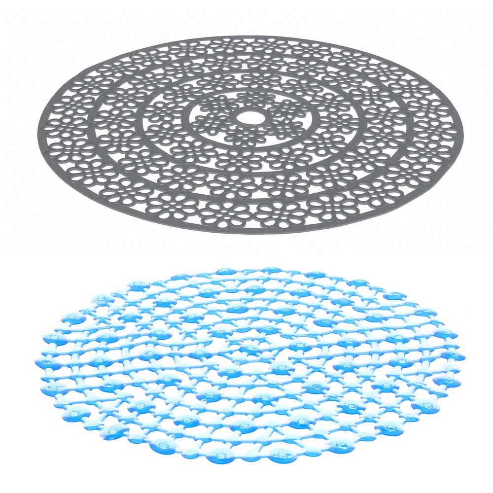 Коврик в раковину противоскользящий тм VETTA Паутинка, d29см, ПВХ, 2 дизайна, 4 цвета, арт.№ 411-010