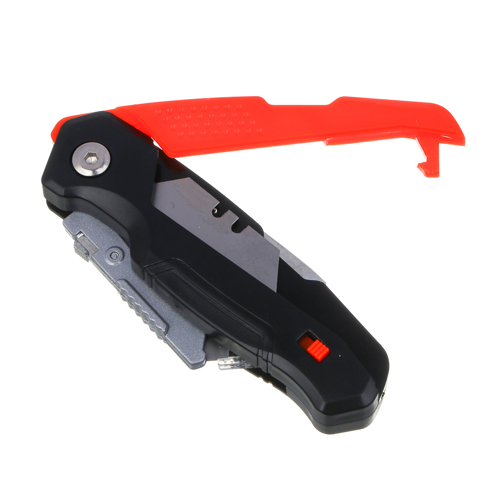 ЕРМАК Нож универсальный складной, пластик, с выдвижным лезвием 19мм трап + 4запас.лезвия, блистер, арт.№ 685-038