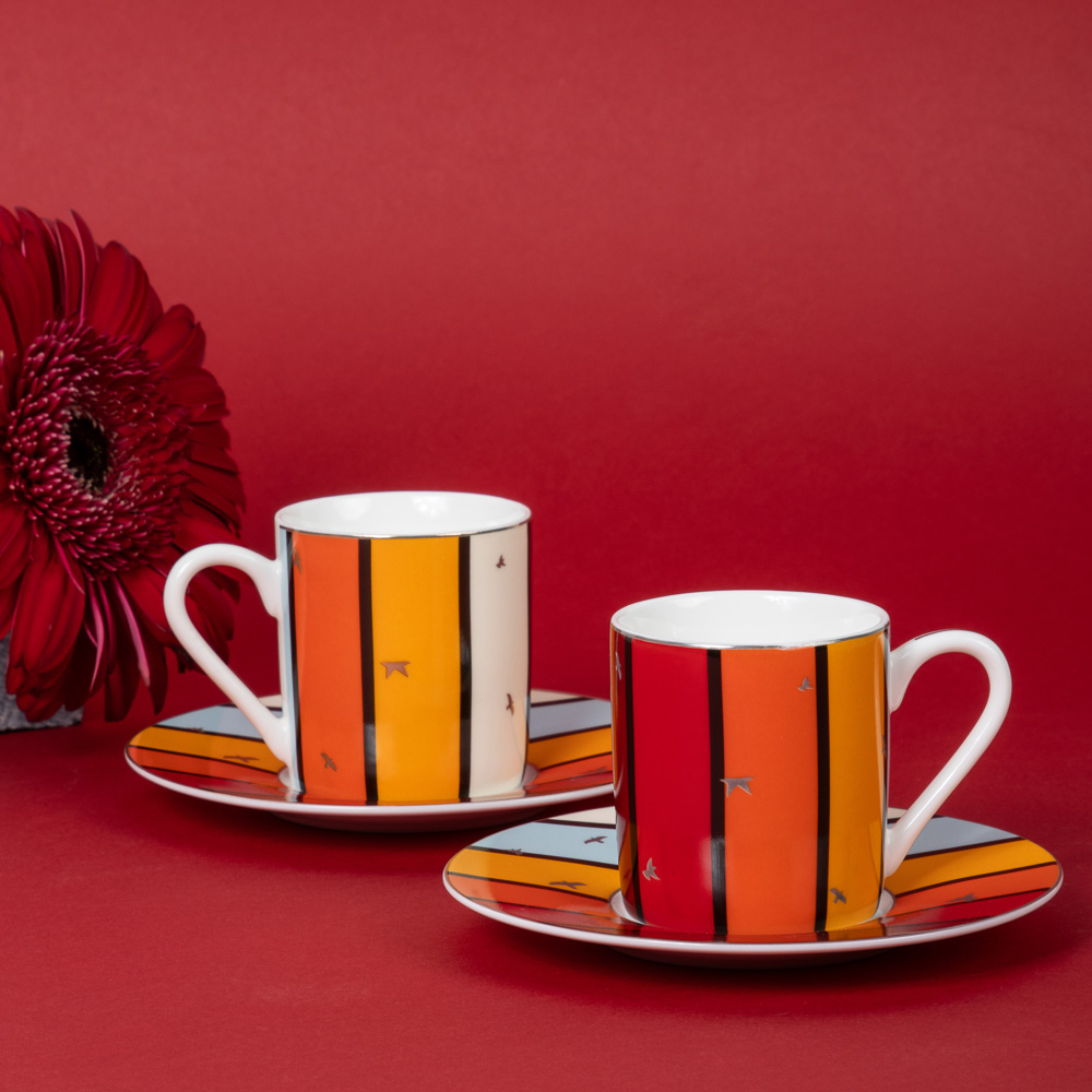 MILLIMI Топ стайл Набор кофейный 4 пр., 100мл, 12,5см, фарфор, арт.№ 802-486