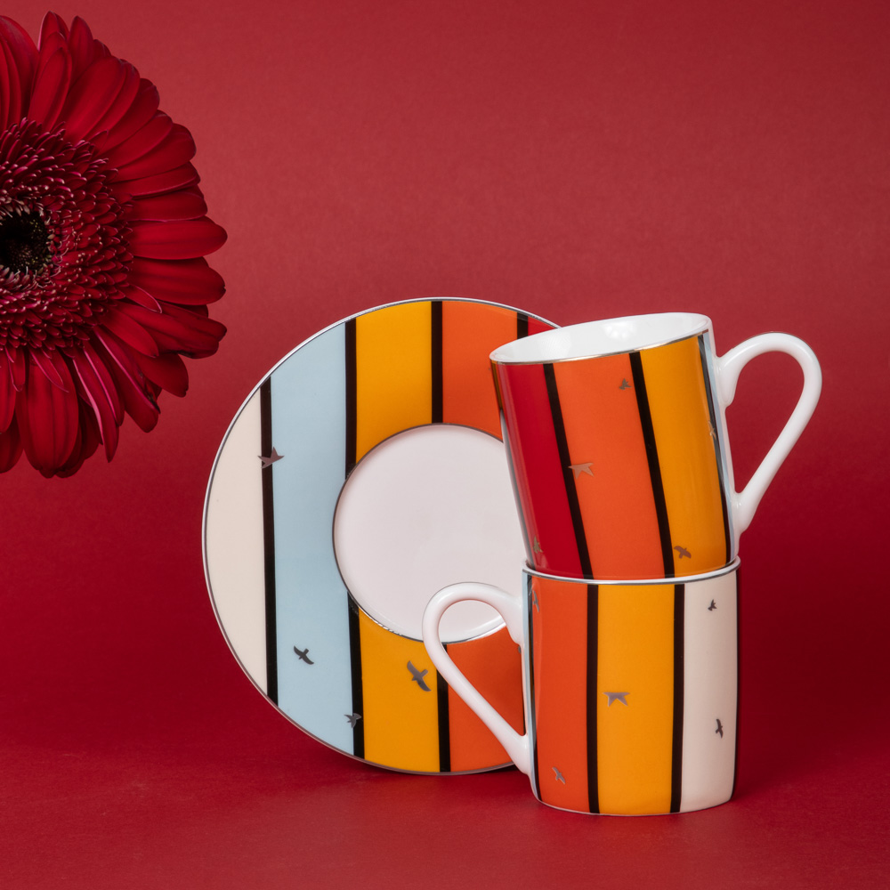 MILLIMI Топ стайл Набор кофейный 4 пр., 100мл, 12,5см, фарфор, арт.№ 802-486