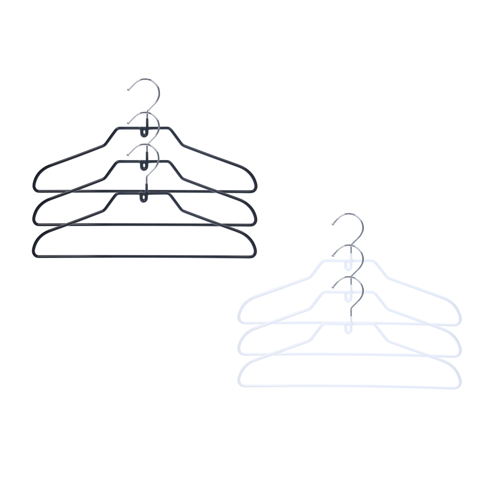 Вешалки для одежды тм VETTA, 3шт, 40см, металл с ПВХ покрытием, 2 цвета, арт.№ 456-001