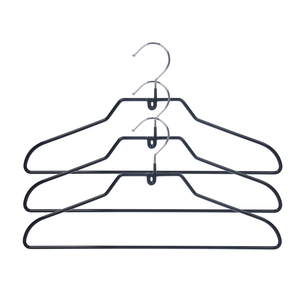 Вешалки для одежды тм VETTA, 3шт, 40см, металл с ПВХ покрытием, 2 цвета, арт.№ 456-001