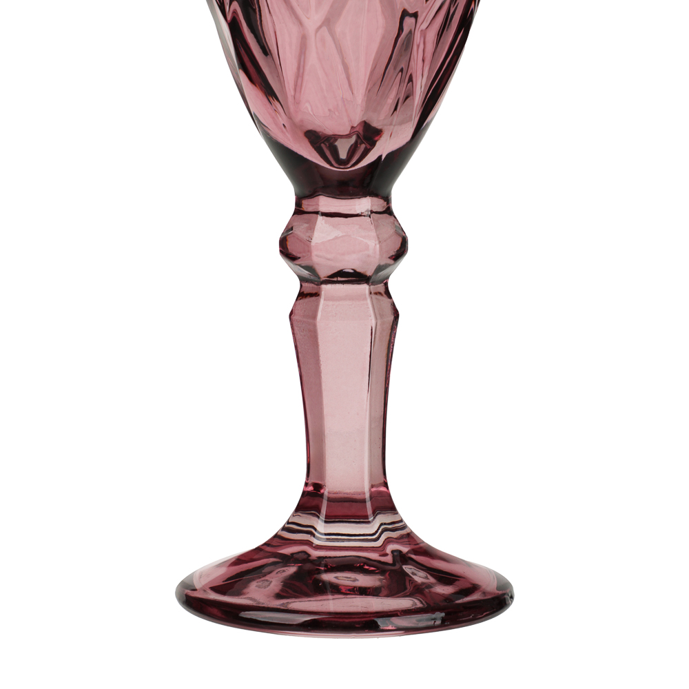 MILLIMI Набор бокалов для шампанского 6 шт, 160 мл, стекло, бордовый ромб, арт.№ 878-637